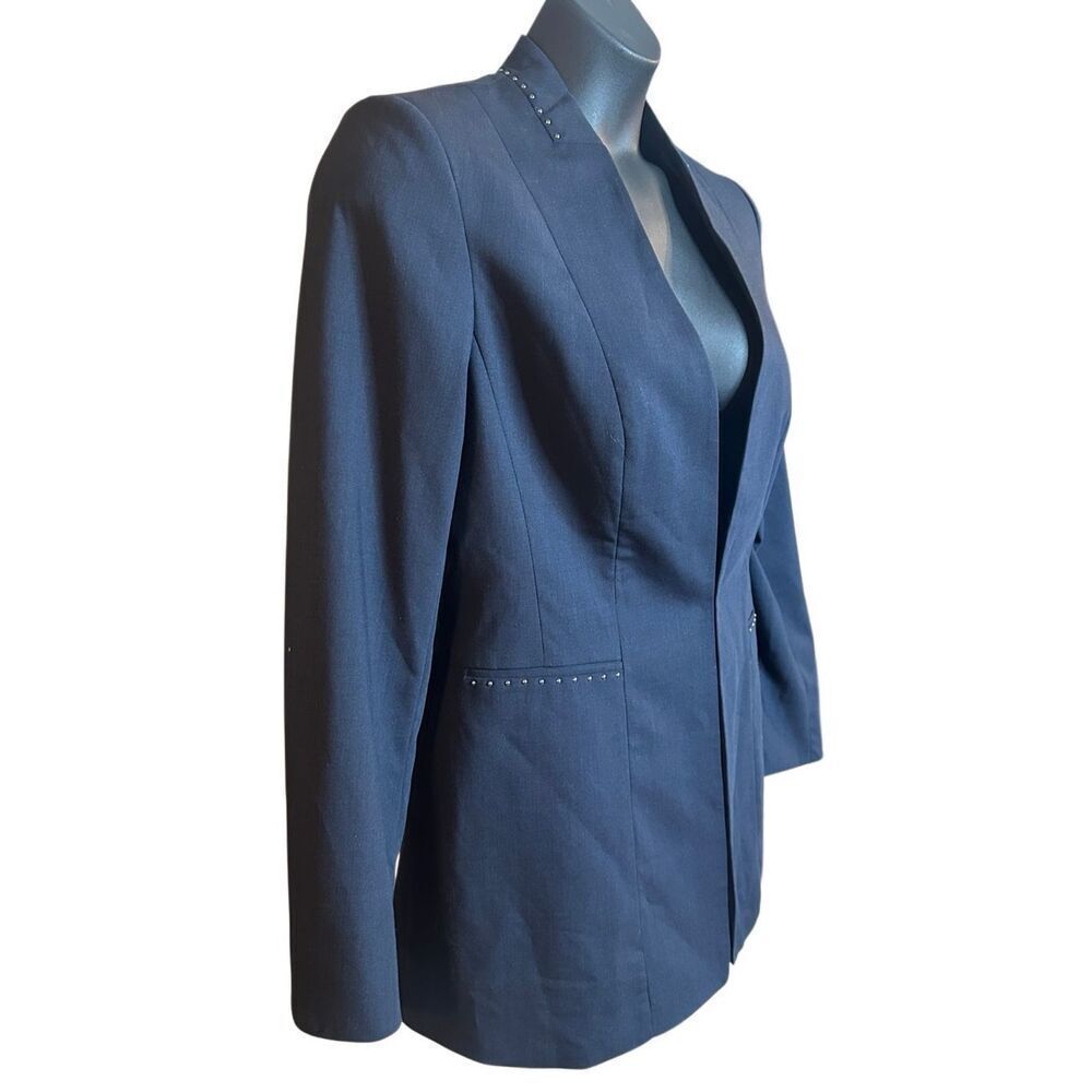 John Meyer Collection Women's Navy Studded Tailored Blazer Jacket Size 10 NWT